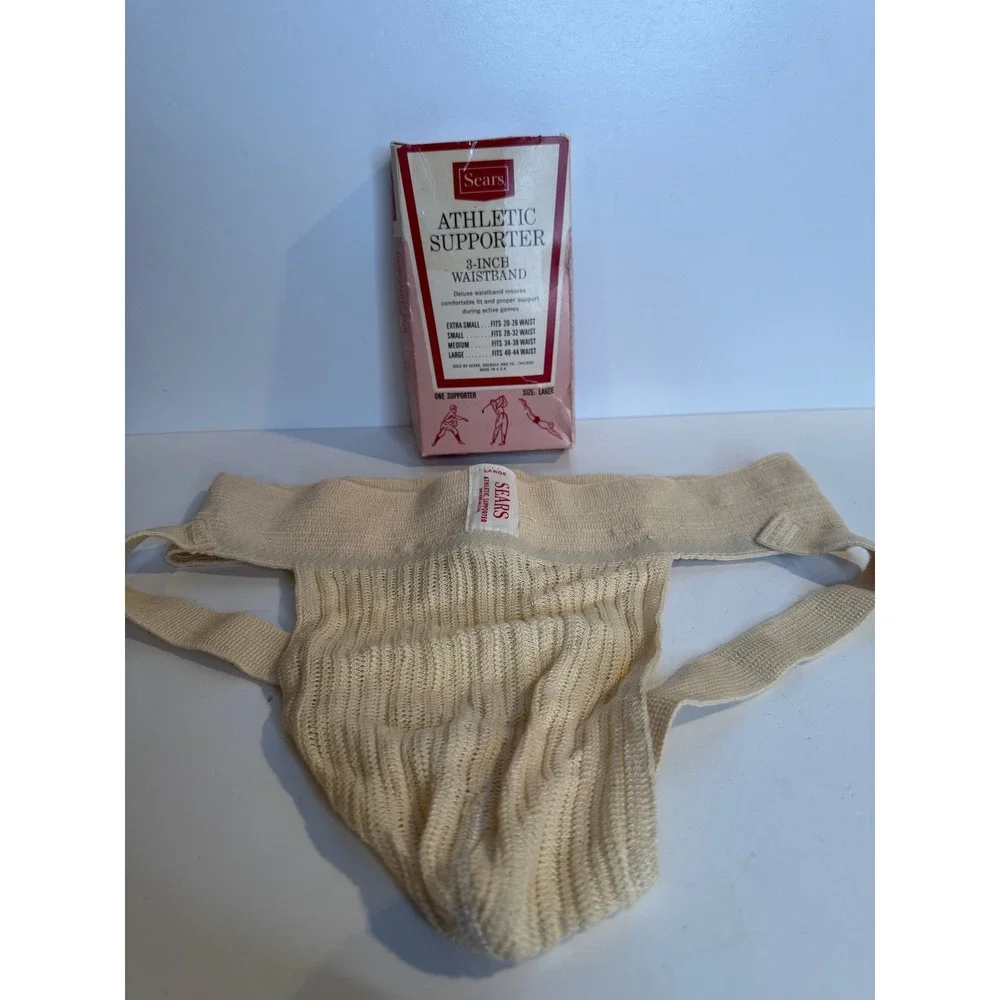 VTG Sears Athletic Supporter Jockstrap NOS Original Box Made in USA Large Rare